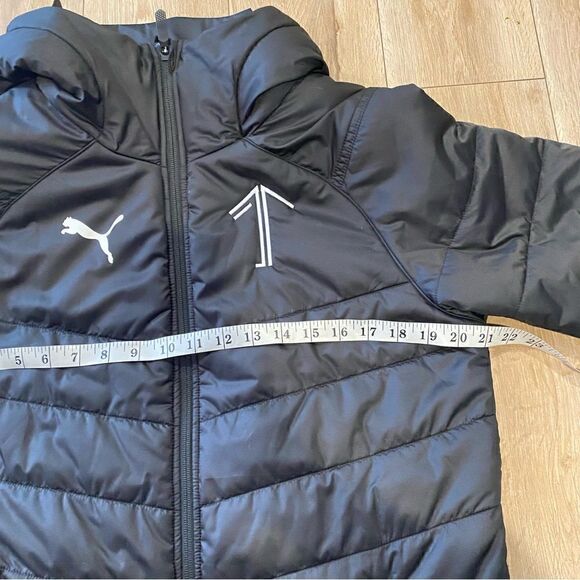 Puma Black Long Puffer Coat Jacket Athleisure Womens Size XS - Picture 6 of 8